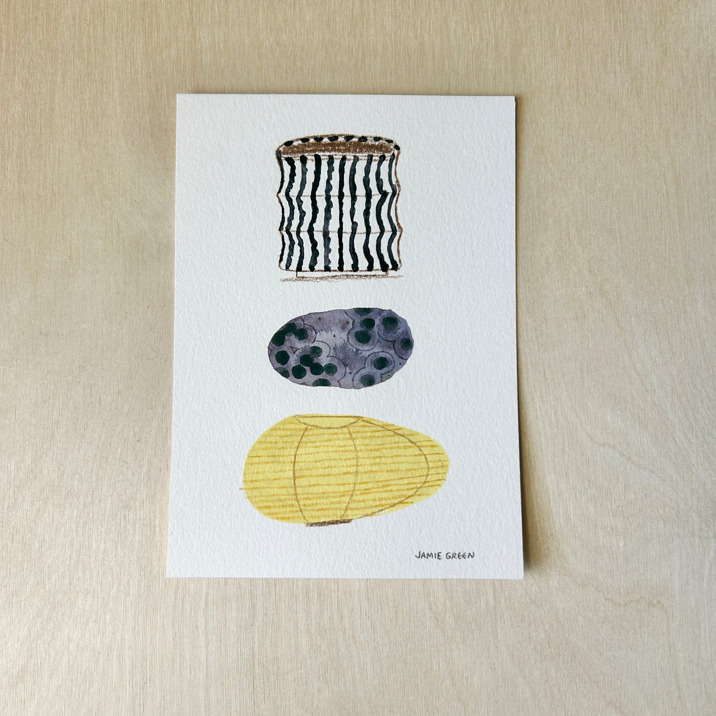 cup stone lamp painting