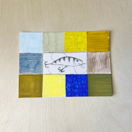 fishing lure squares painting