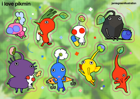 i love pikmin sticker sheet